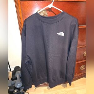 The North Face Men's Black Crewneck Sweatshirt with White Logo